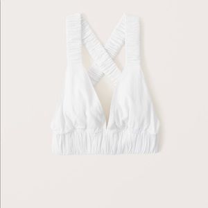 A&F cropped scrunchie strap top